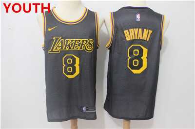 Youth Nike Lakers #8 Kobe Bryant Black City Edition Swingman Jersey